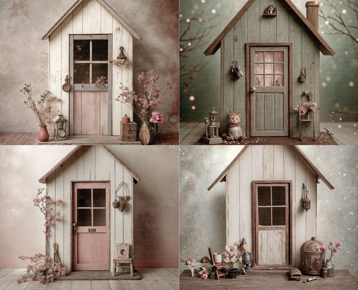 Casitas de ensueño para fotografía infantil en Photoshop.