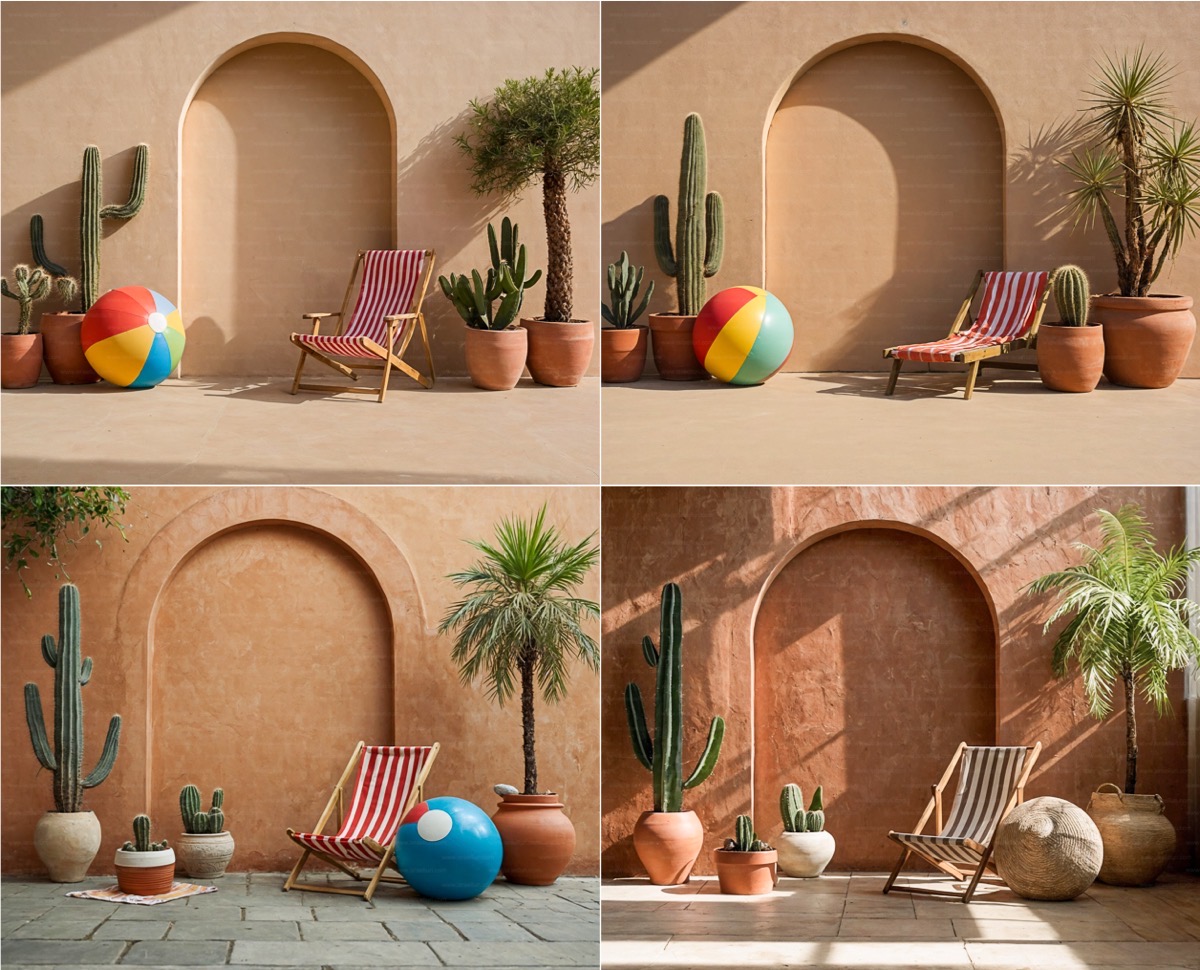 fondos digitales veraniegos para fotografía infantil con piscina, helados, globos y frutas perfectos para Photoshop y FondoFácil