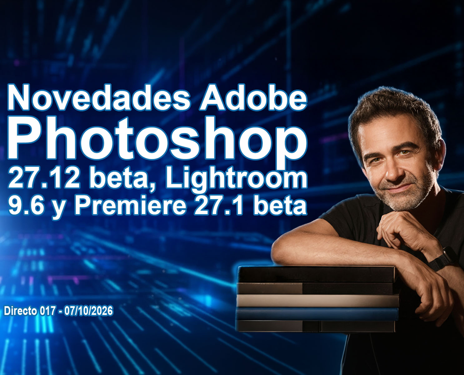 Novedades de Photoshop: comparación de una escena antes y después de cambiar su iluminación con IA.